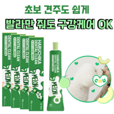 펫생각 하루치카 덴탈 클린 바르는 강아지 치약 입냄새 치석 제거 충치 잇몸염증 딸기향 메론향, 4개