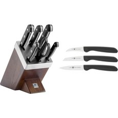 즈윌링 Zwilling 셀프 샤프닝 나이프 블록 7개입 고메&1002672 세트 6개입 주방용 칼날 길이 12cm 스테인레스 특수강/플라스틱 손잡이 트윈 그립 블랙, Brown, Bundle with vegetable knife se, 1개