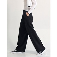 웨이웨더 오늘출발 여성 데일리 하이웨스트 핀턱 와이드 사방 스판 히든 밴딩 슬랙스 롱기장 팬츠