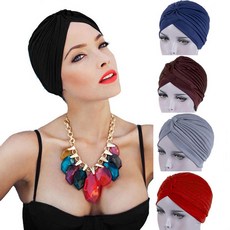 2020 Bandanas Women Stretchy Turban 무슬림 모자 머리띠 워프 여성 Chemo Hijab 매듭 인도 모자 성인 머리 랩 여성용|여성 헤어 액세서리|