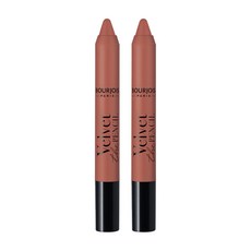 Bourjois 브루조아 베쥬아크로케 벨벳 펜슬 립펜슬 002 BEIGE A CROQUER 3g 2개, 02호