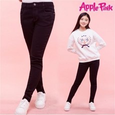 Apple Pink 여아 원워싱 블랙 스키니진 팬츠 APP9M102