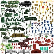IQ 토이 200 Piece 밀리터리 토이 Army Men Set-Mini Action Figures Boats Soldiers Vehicles Preten, One Color_One Size, One Color_One Size