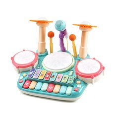 Cute Stone 5in1 4 악기 장난감 플레이 방법 드럼 세트 피아노 아이 장난감, 1개