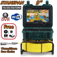 SYANSPAN 파이프 검사 카메라 산업용 내시경 9 인치 HD 스크린 DVR WiFi 8GB 카드 IP68 20 m 30 m 50m 23mm 배수 하수도 파이프, 18) 30m 9in DVR WiFi 23mm, 1개