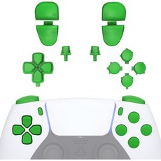 eXtremeRate 교체 Dpad R1 R2 트리거 공유 옵션 페이스 버튼 ps5 컨트롤러 BDM030 BDM040과 호환되는 보라색 전체 세트 미포함, Green