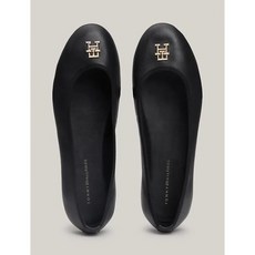 TOMMY HILFIGER TH MONOGRAM LEATHER BALLERINAS FW0FW07712BDS Black