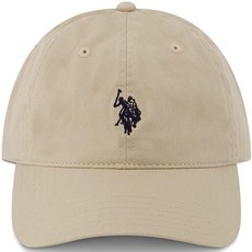 U.S. Polo Assn. 스몰 폴로 포니 로고 야구 모자 100% 면 조절 가능한 캡 스톤, Stone
