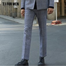 티아이포맨 (T.I FOR MEN) 울혼방 밀드 체크 셋업 팬츠(M188MPT110M)