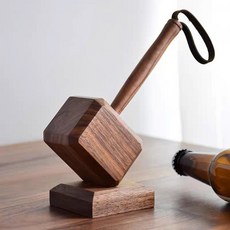 토르의 망치 맥주 오프너 자석 특이한병따개 집들이, 1개, 토르의 망치 크리에이티브 와인 오프너-월넛