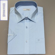 듀퐁셔츠 SE4MM12HS702SBU 반팔 여름용 일반핏 구김 적은 카라뒤 로고 스트레치 반소매 스판 와이셔츠