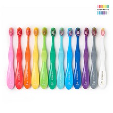 더트웰브 3단계 키즈칫솔 3-8세용, 비비드, 12개입, 1세트 비비드, 12개입, 1세트