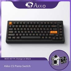 스웨그키-TTC-Akko-MOD-007-PC-Blue-on-White-75-기계식-키보드-유선-핫-스왑-개스킷-마운트-노브-포함-키-당-플렉스-컷-PCB-Clacky-Sound-없음-없음-Orange-on-Black