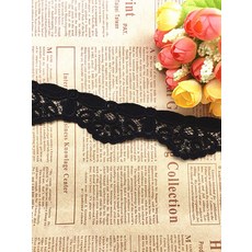 아빈스토어 플라워레이스스커트 35CM 물에 녹다 자수 러플 보조재 옷 룩 라인 커튼 핸드메이드 DIY 장식품 면 보타이, 블랙 블랙 1메터