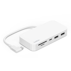 벨킨 6in1 USB C타입 멀티 허브 아이맥 탈부착 마운트 포함 INC011bt, 화이트(INC011btWH)