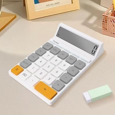 12자리 LCD 데스크톱 계산기 - 학교 교사용 인체공학적 키가 있는 휴대용 기본 사무실, Gray