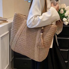 나믹스 밀짚 왕골 숄더백 라탄백