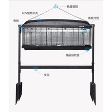 야외 전원주택 마당 모기 벌레 해충퇴치기 조명 램프, 블랙 405 x 285 x108MM + 브래킷, 1개