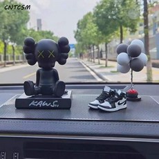 카우스 CNTCSM 차량용 퍼퓸 남성전용 차량용 인테리어 소품 장식 개성있는 아이디어 카우스 피규어 자동차 장식 블랙카우스++AJ블랙+그레이화이트볼+매트
