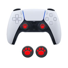 PS 4 5 듀얼 쇼크 센스 엑스박스 4세대 패드 컨트롤러 고양이 발바닥 스틱 커버 캡, 레드 2개입, 1개