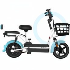 MONTHERIA 성인 전기 자전거 48V 이륜 출퇴근 배달 전동 바이크 B918-01, 12A-여정30~40킬로미터, 푸른 색