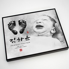 러뷰아트 아기발도장, 심플블랙액자, 1개