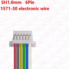 JST SH 1.0mm 피치 암 소켓 터미널 플러그 와이어 커넥터 SH 1mm 2 3 4 5 6 7 8 핀 10cm 28AWG 전자 와이어 케이블 10 개, 50) 6P - 100mm-Reverse, 6개