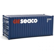 하팍 로이드주황색 파란색 20인치 골판지 컨테이너의 HO 스케일 모델 949-8055, GE Seaco