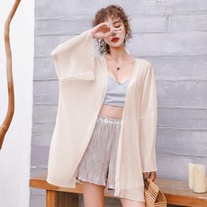 비치로브 로브 여성 커버업 시스루 루즈핏 가디건 R62