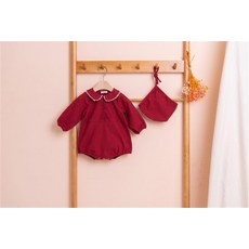 [베베루티] 레이스 카라 우주복(Red) 유아복/아기옷