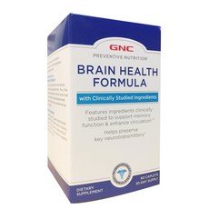 GNC 프리벤티브 브레인 헬스 포뮬라 60정 (캐플렛) Preventive Nutrition Brain Health Formula 60Cts, 1개, 60개
