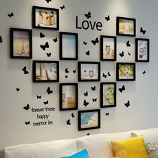 가족사진거실벽장식