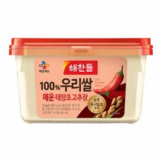해찬들 100% 우리쌀 매운 태양초 고추장, 3kg, 1개