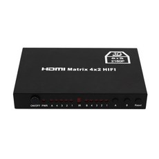 [해외] HDMI 매트릭스 4X2 4 K HDMI 분배기 울트라 HD 3D HIFI 진정한 매트릭스 스위처분배기 IR 리모콘으로 4 K3D2160 P 지원, EU  Power plug Hdmi switch