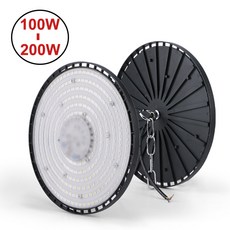 100W 150W 200W LED UFO High Bay Light 방수 비닐하우스 창고 간판등 창고 투광등 고천 공장등 고천장등 고효율 방수형, 1개