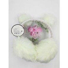 DAISO 보온 큐트 털 귀마개 나긋나긋함 고양이 방동 커버 여러가지 선택함, 화이트