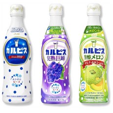칼피스 원액 세트 오리지널 칼피스 완숙 거봉맛 진한 멜론맛, 3개, 470ml