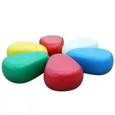 조약돌 벤치 놀이터 대형 조형물 공원 스툴 야외 소파, 옐로우