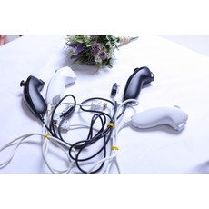 닌텐도 위 Nintendo Wii 정품 눈자크 화이트/블랙 중고A, 블랙