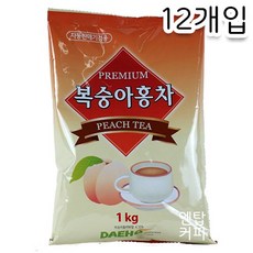 new 대호 복숭아 홍차 파우더 1kgX12개입 배송비무료, 1kg, 12개