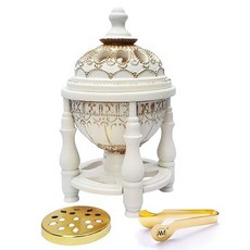 AM Charcoal Incense Burner - Bakhoor Burner Oud Frankincense Resin Burner - for Office & Home Deco, 1개, Off-white - 프랑킨센스레진