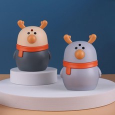 T-창의적인 사슴 이쑤시개통 원터치형 이쑤시개 자동이출기, 2 개 블루 + 그레이, 1개