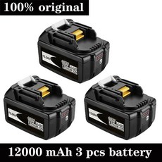 Makita BL1860 배터리 스크루드라이브 및 충전기 18v 교체용 전동 공구, 04 3PCS 12000mAh