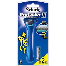 Schick (시크) 세련된 프로텍터 3 칼날 홀더 (전환 날 2 개 포함) 면도기 면도 수염 남성 마이크로, one option, one option
