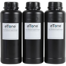 eTone 3X 500ml 다크룸 케미컬 보관병 캡 필름 사진 현상 가공 장비 블랙, black, 3개