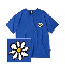 트립션 DRAWING DAISY LOGO T-SHIRTS - BLUE - 트립스토리