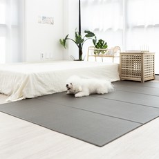 윈썸매트 5단 폴딩 애견 매트 미끄럼방지 방수 거실형 접이식 대형 매트, 1개, 패브릭 그레이