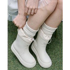 리끌로우 레인부츠 RE-RAIN SHIRRING BOOTS IVORY