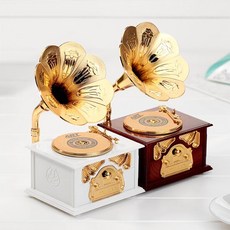 LP판 턴테이블 오르골 뮤직박스, 단품
