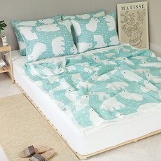 라몬떼메리메리시어서커홑이불+패드+베개커버세트